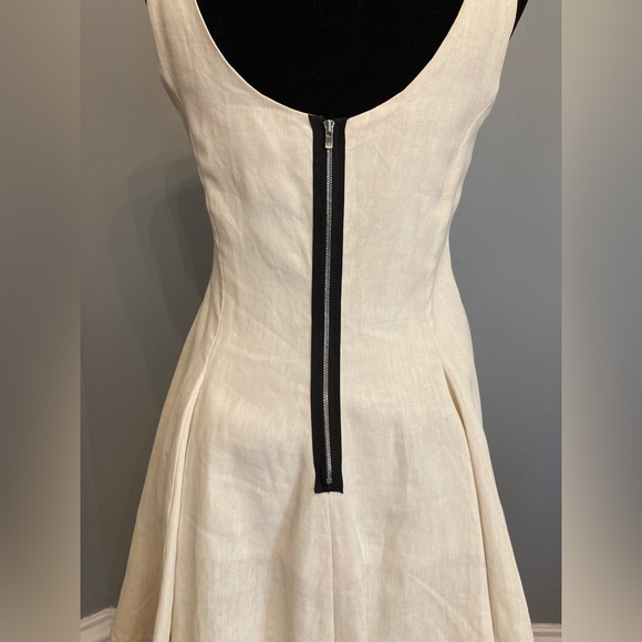 Never Worn ELM DESIGN Linen Dress w/ Layered Skirt and Contrast Zipper, size S - Picture 3 of 7